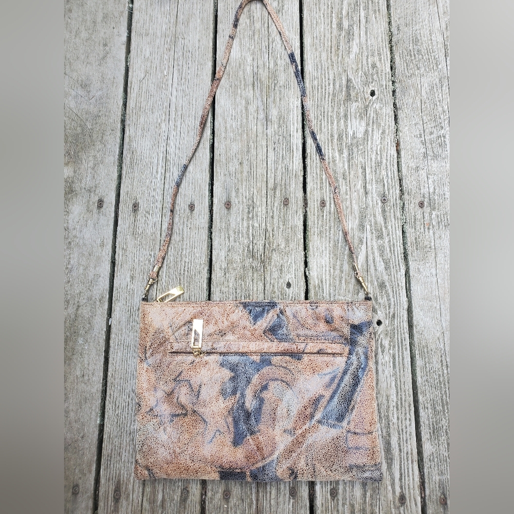 Vintage Crackled Leather • Bags By Pinky • Convertable Crossbody Clutch